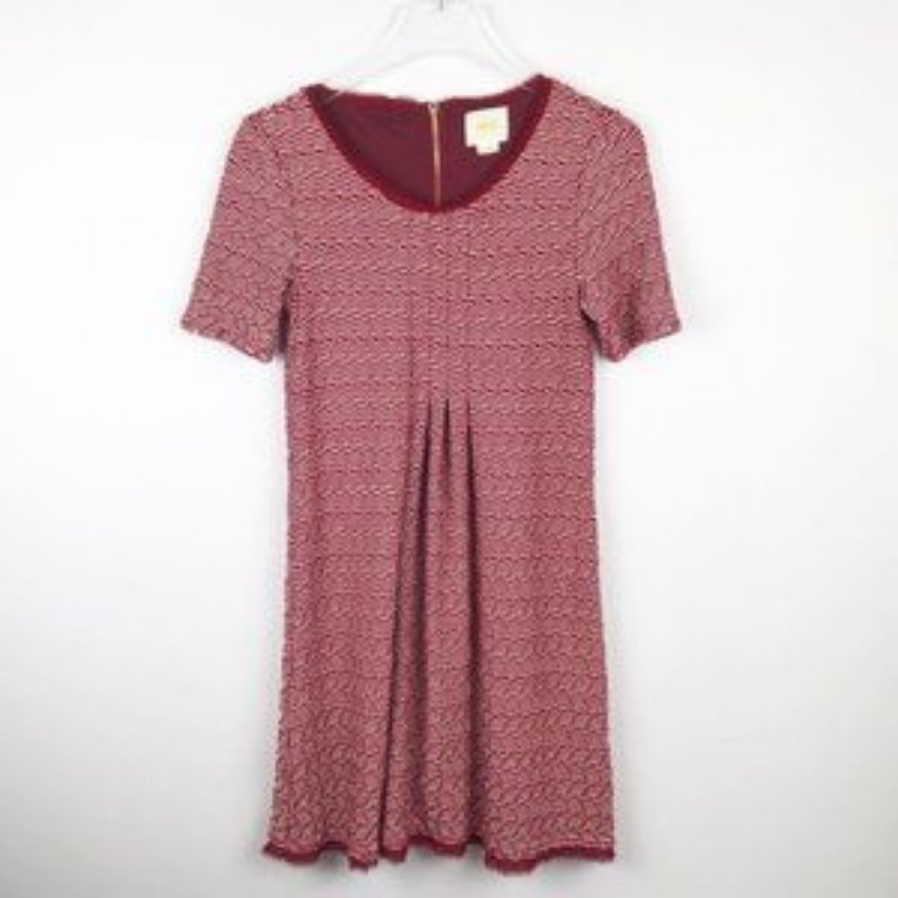 Anthropologie Maeve Dora Shift Wine Red Dress Size‎ XS - Picture 5 of 8